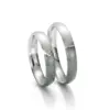 Alianzas de boda de oro blanco y oro gris con diamante