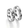 Alianzas de boda de oro blanco y oro gris con diamante