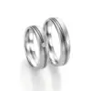 Alianzas de boda de oro blanco y oro gris con diamante