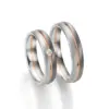 Alianzas de boda de oro blanco y oro gris con diamante