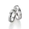 Alianzas de boda de oro blanco y oro gris con diamantes