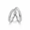Alianzas de boda de oro blanco con diamantes
