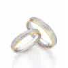 Alianzas de boda de oro blanco y oro amarillo con diamantes