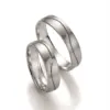 Alianzas de boda de oro blanco con diamante