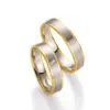 Alianzas de boda de oro amarillo y oro blanco con diamantes