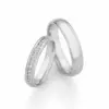 Alianzas de boda de oro blanco con diamantes