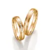 Alianzas de boda de oro amarillo con diamantes