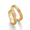 Alianzas de boda de oro amarillo con diamantes