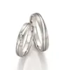 Alianzas de boda de oro blanco con diamantes