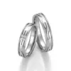Alianzas de boda de paladio con diamantes