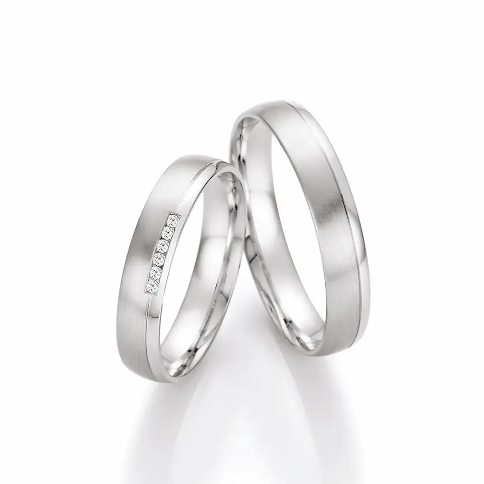 Alianzas de boda de paladio con diamantes