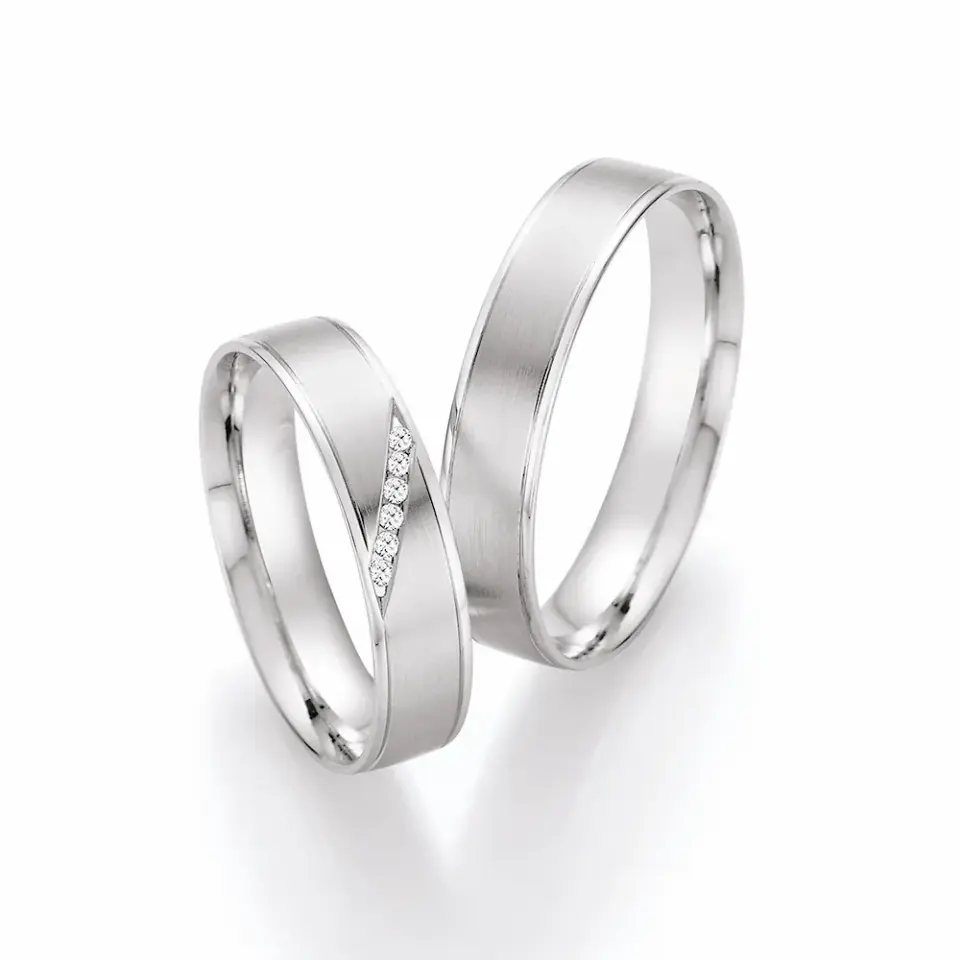 Alianzas de boda de paladio con diamantes