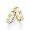 Alianzas de boda de oro amarillo y oro blanco con diamantes