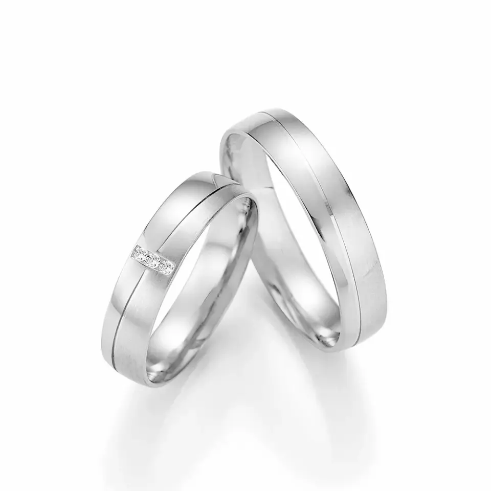 Alianzas de boda de paladio con diamantes