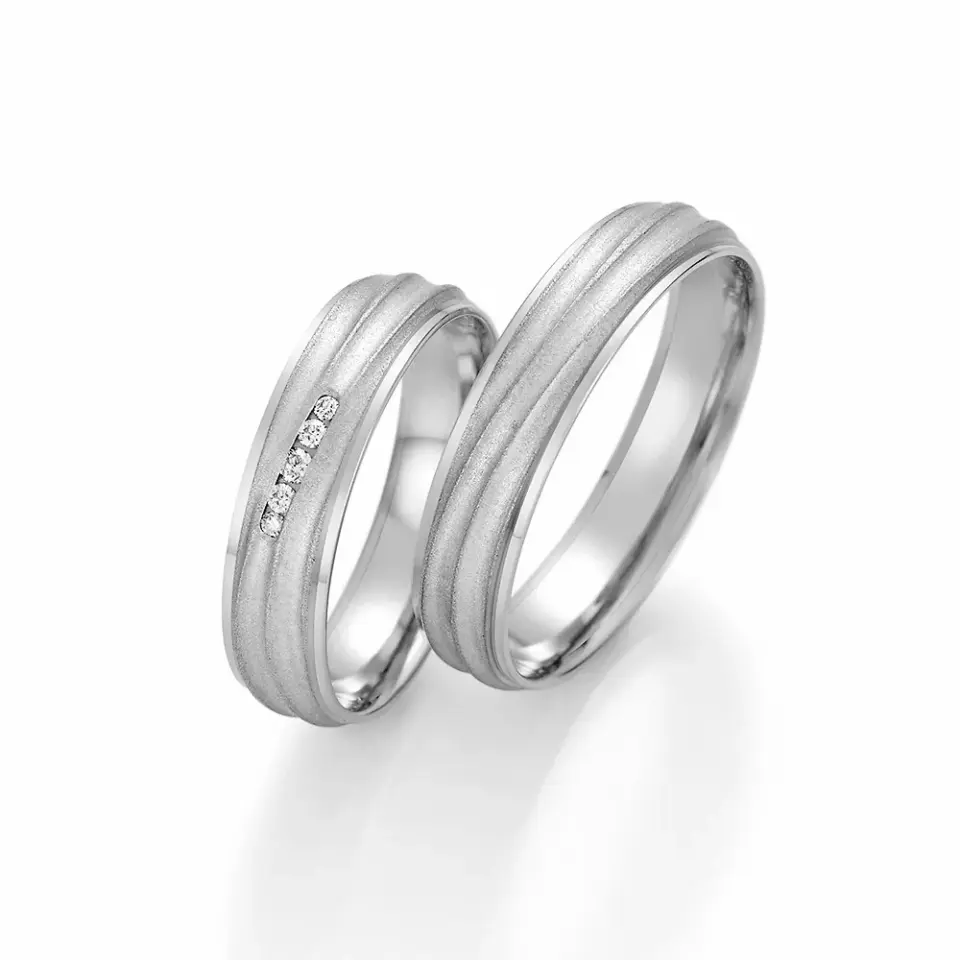 Alianzas de boda de paladio con diamantes