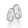 Alianzas de boda de paladio con diamantes