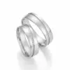 Alianzas de boda de oro blanco con diamantes