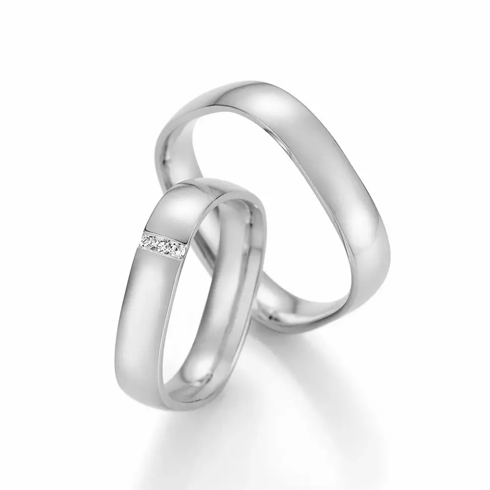 Alianzas de boda de paladio con diamantes