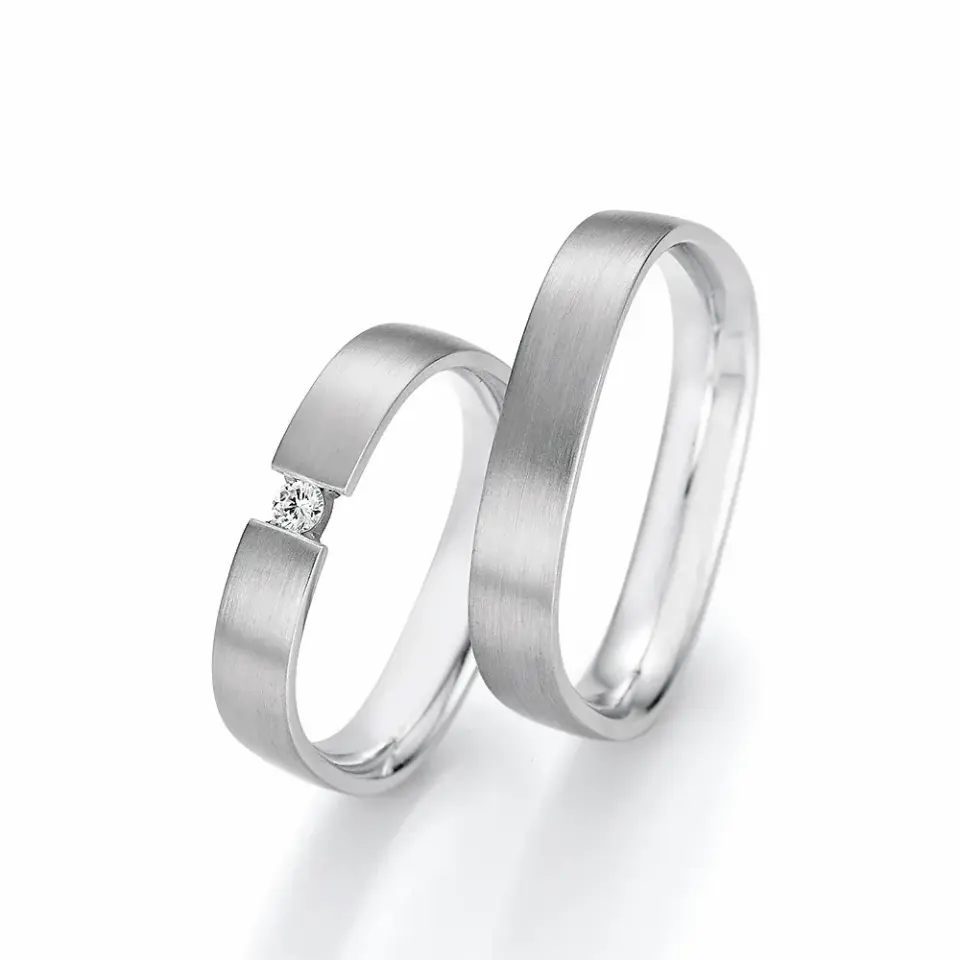 Alianzas de boda de paladio con diamante