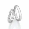 Alianzas de boda de paladio con diamantes