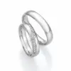Alianzas de boda de paladio con diamantes