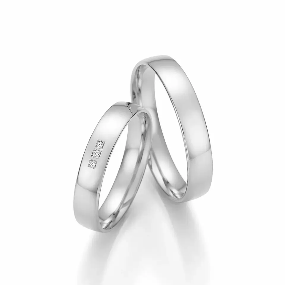 Alianzas de boda de paladio con diamantes