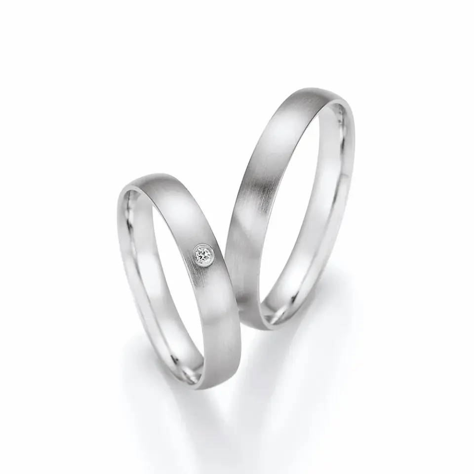 Alianzas de boda de paladio con diamante