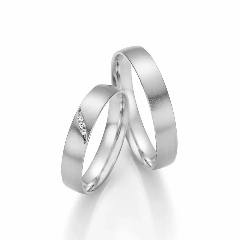 Alianzas de boda de paladio con diamantes