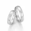 Alianzas de boda de paladio con diamantes