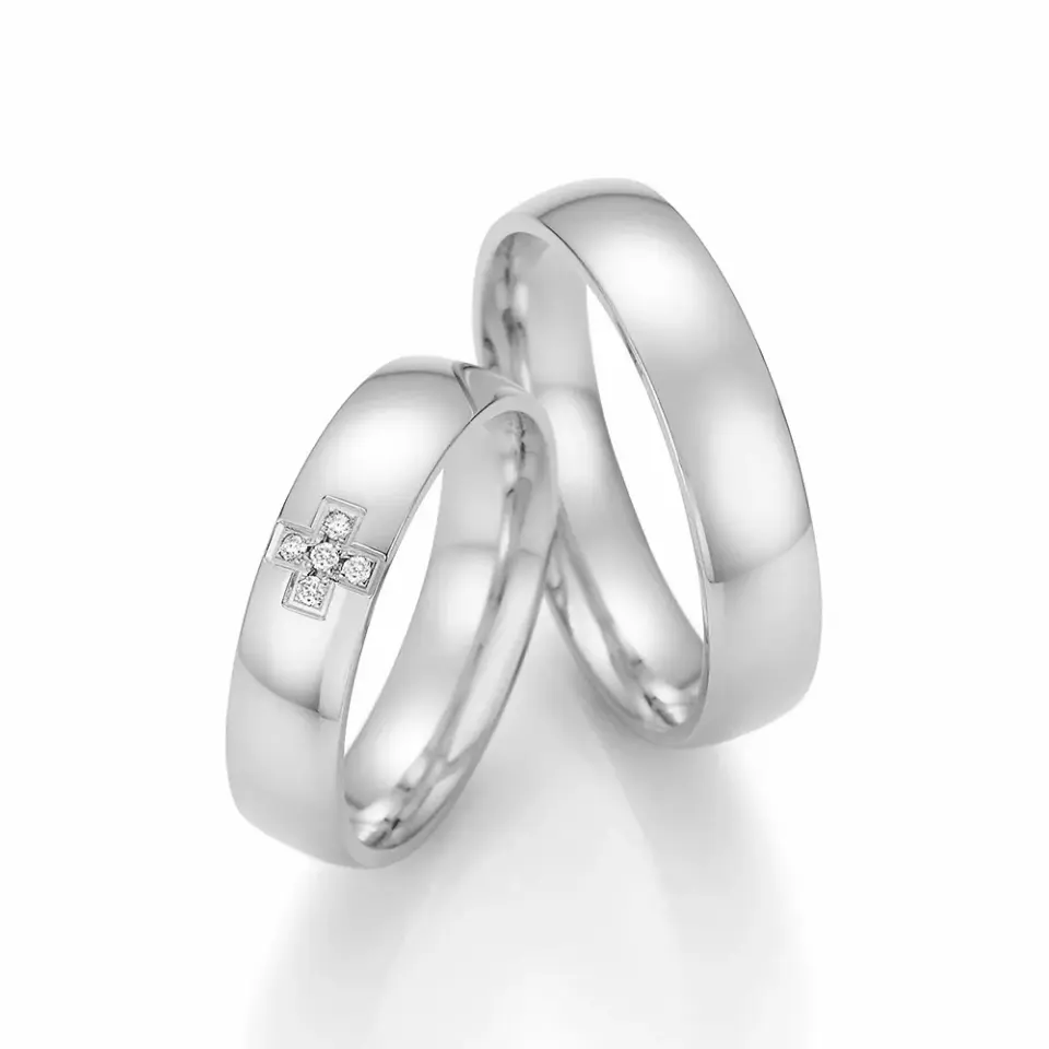 Alianzas de boda de paladio con diamantes