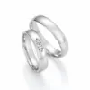 Alianzas de boda de paladio con diamantes