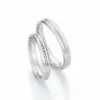 Alianzas de boda de paladio con diamantes