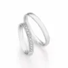 Alianzas de boda de oro blanco con diamantes