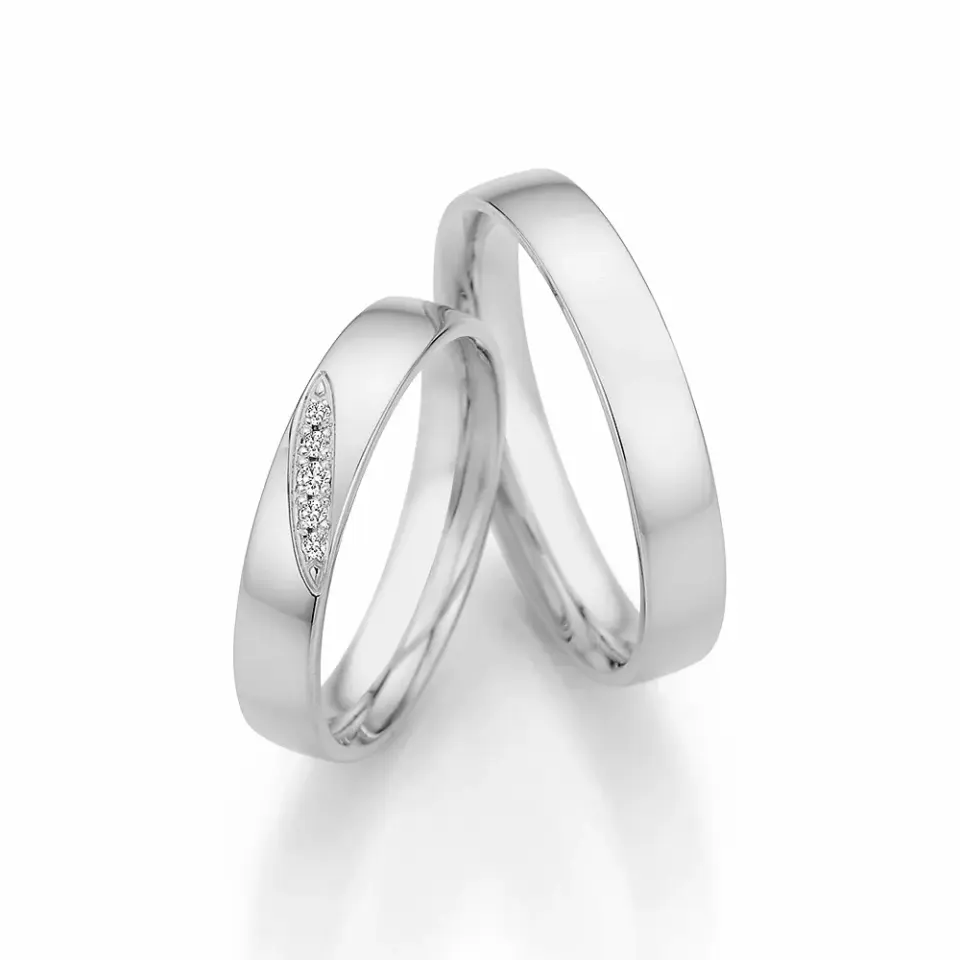 Alianzas de boda de paladio con diamantes