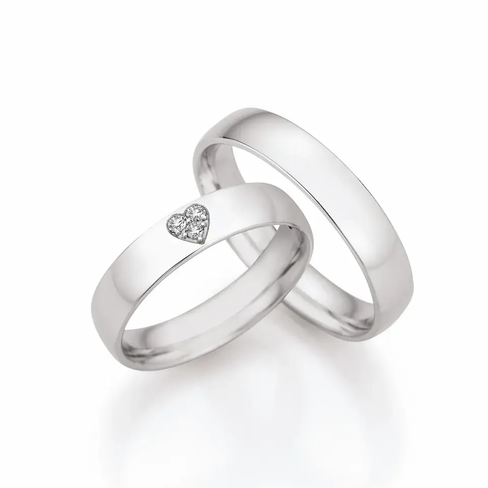 Alianzas de boda de paladio con diamantes