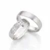 Alianzas de boda de oro blanco con diamantes