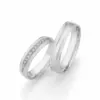 Alianzas de boda de oro blanco con diamantes