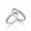 Alianzas de boda de paladio con diamantes