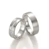 Alianzas de boda de paladio con diamantes