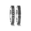 Alianzas de boda de acero y carbono con diamantes
