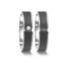 Alianzas de boda de acero y carbono con diamante