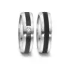 Alianzas de boda de acero y cerámica con diamante