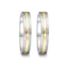 Alianzas de boda de acero y oro amarillo