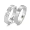 Alianzas de boda de acero con diamantes