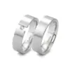 Alianzas de boda de acero con diamante