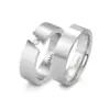 Alianzas de boda de acero con diamante