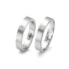 Alianzas de boda de acero con diamante