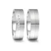 Alianzas de boda de acero con diamantes