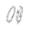 Alianzas de boda de acero con diamantes