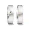 Alianzas de boda de acero con diamante